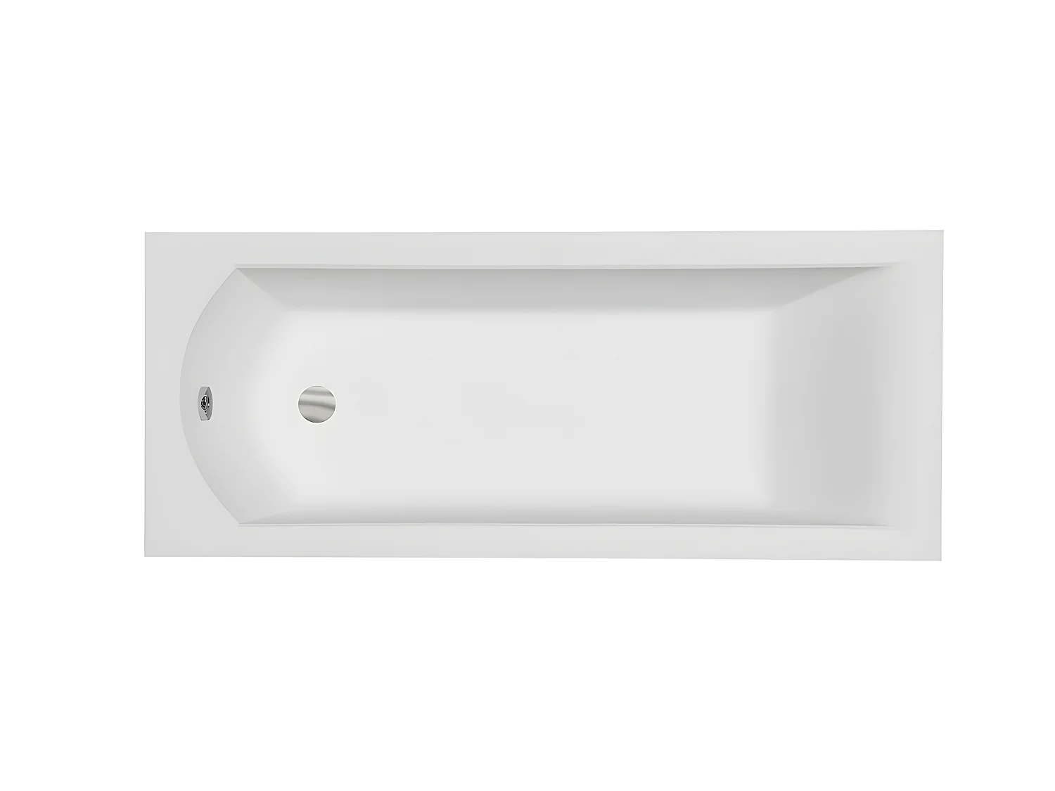 Baignoire rectangulaire blanche à encastrer - SHEA SLIM - 160 x 70 cm