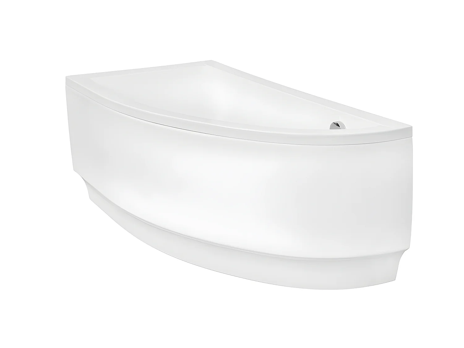 Baignoire asymétrique + tablier blanc + repose tête - PRAKTIKA - 140 x 70 cm - Droite