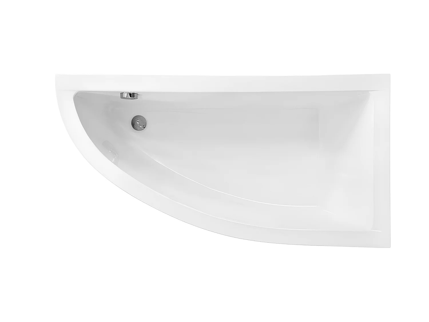 Baignoire asymétrique + tablier blanc + repose tête - PRAKTIKA - 140 x 70 cm - Droite