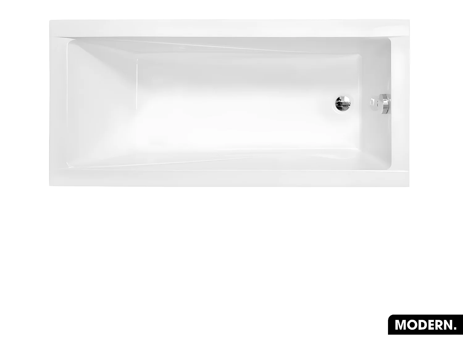 Baignoire rectangulaire - avec Tablier Blanc et Repose Tête OFFERT | MODERN | 180 x 80 cm