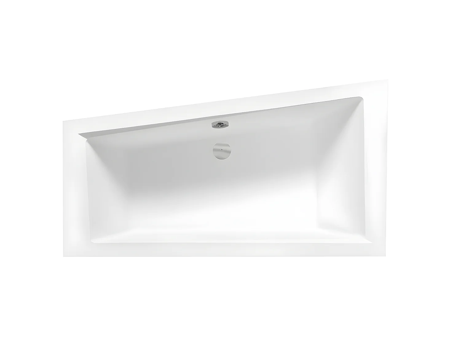 Baignoire asymétrique + tablier noir + repose tête - INTIMA - 150 x 85 cm - Droite