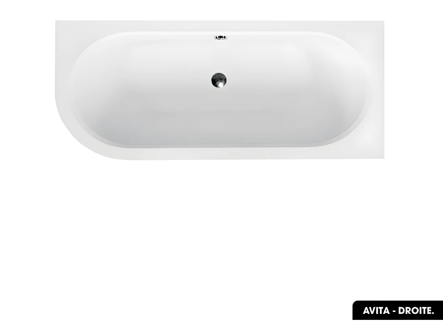 Baignoire d'angle - avec tablier noir Mat et repose tête offert | AVITA | 160 x 75 cm - Droite