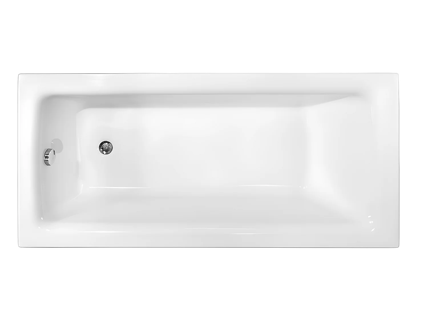 Baignoire rectangulaire blanche à encastrer + repose tête - 170 x 75 cm - TALIA SLIM
