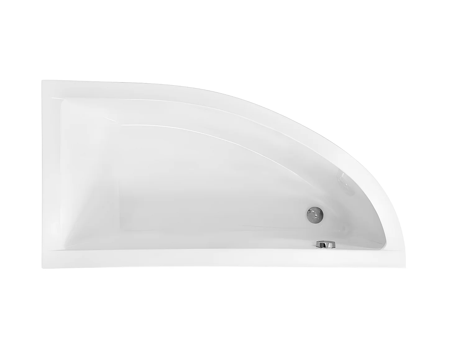 Baignoire asymétrique + tablier blanc + repose tête - PRAKTIKA  - 150 x 70 cm - Gauche