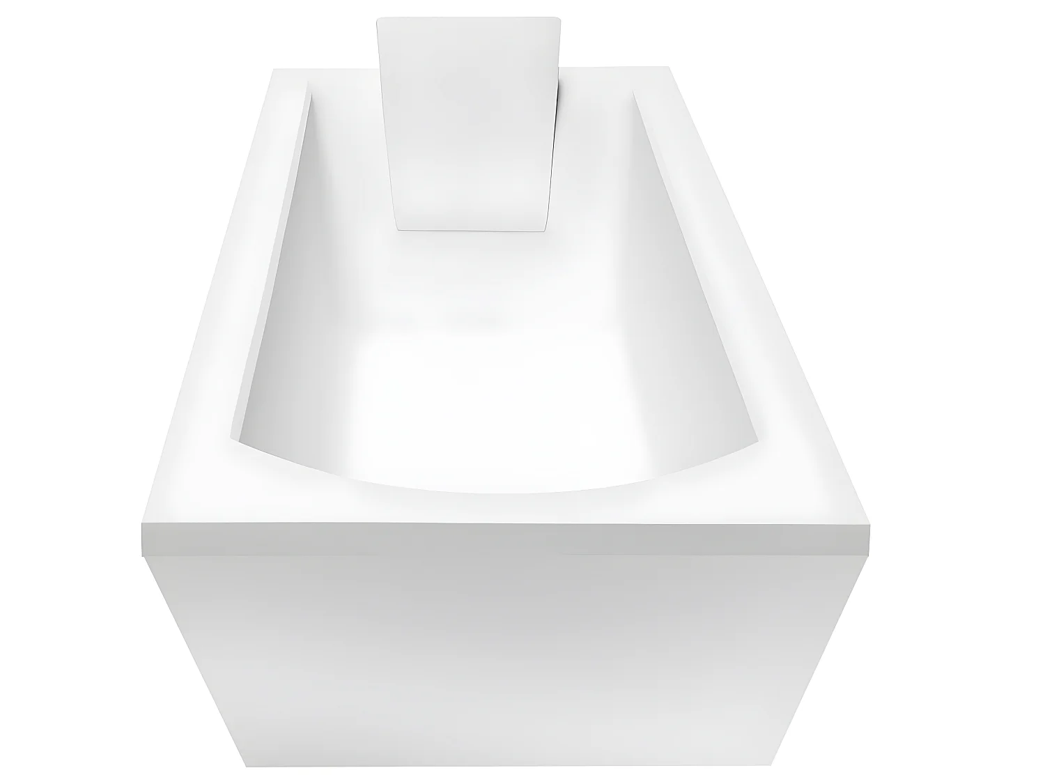 Baignoire rectangulaire + tablier blanc + repose tête - SHEA - 140 x 70 cm