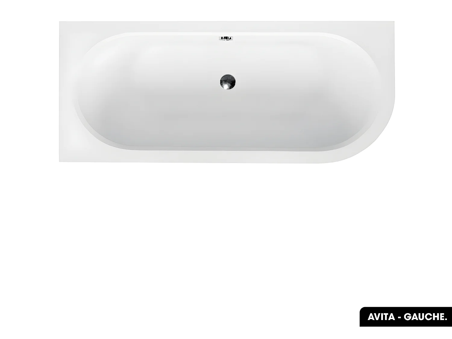 Baignoire d'angle - avec tablier blanc et repose tête offert | AVITA | 180 x 75 cm - Gauche