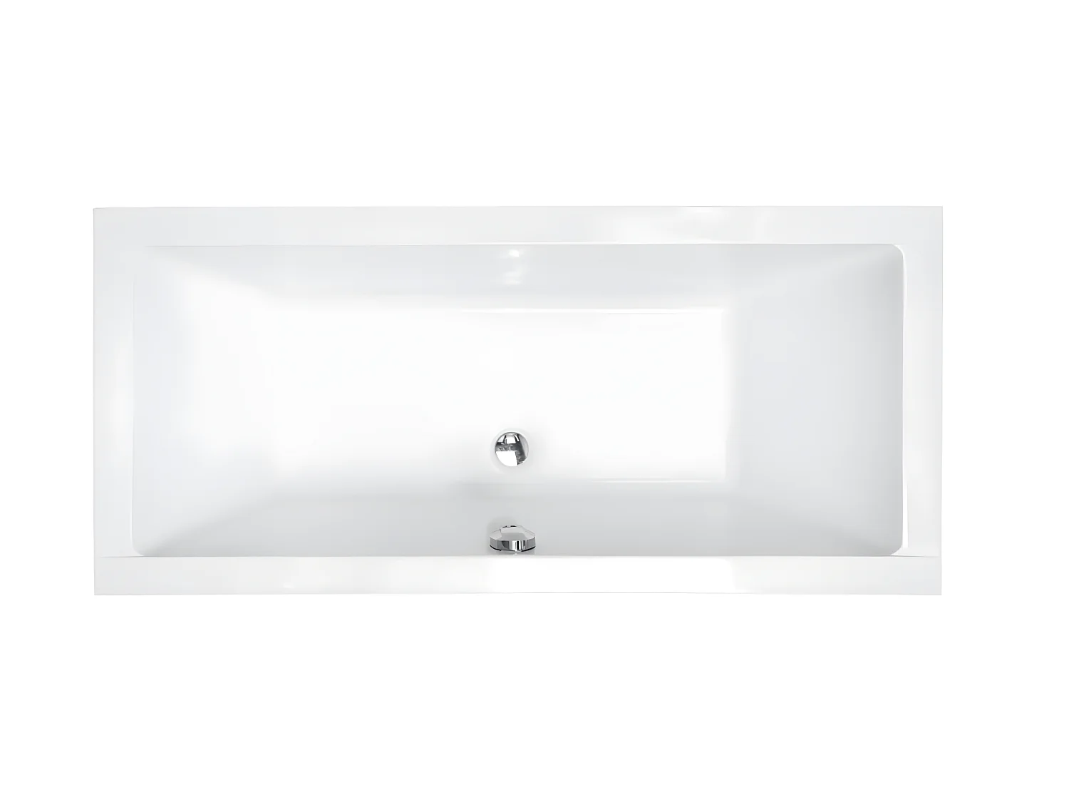 Baignoire rectangulaire blanc à encastrer - Repose Tête OFFERT - QUADRO SLIM - 175 x 80 cm