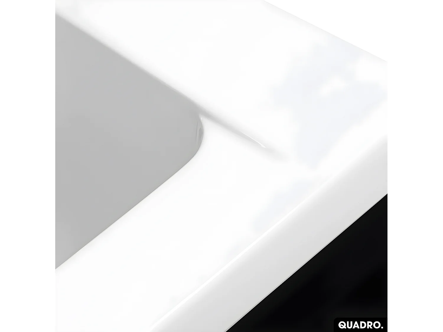 Baignoire rectangulaire - avec Tablier Noir Mat et Repose Tête OFFERT | QUADRO | 165 x75 cm