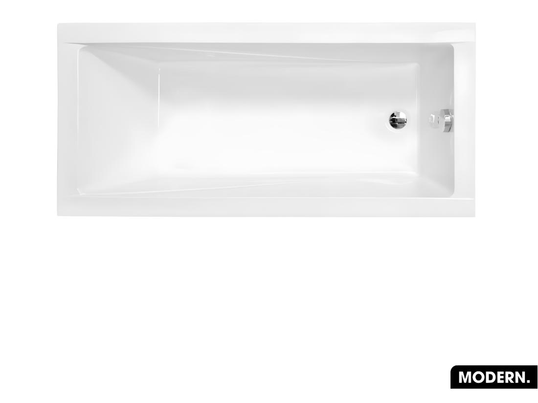 vente unique Baignoire rectangulaire - avec Tablier Noir Mat et Repose Tête OFFERT