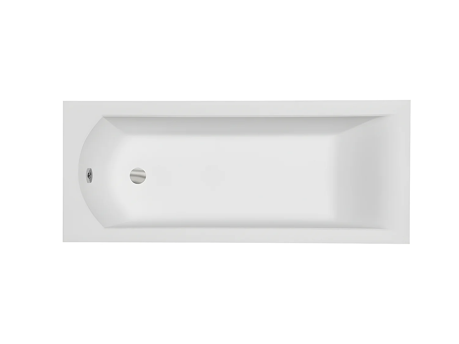 Baignoire rectangulaire + tablier blanc + repose tête - SHEA - 150 x 70 cm