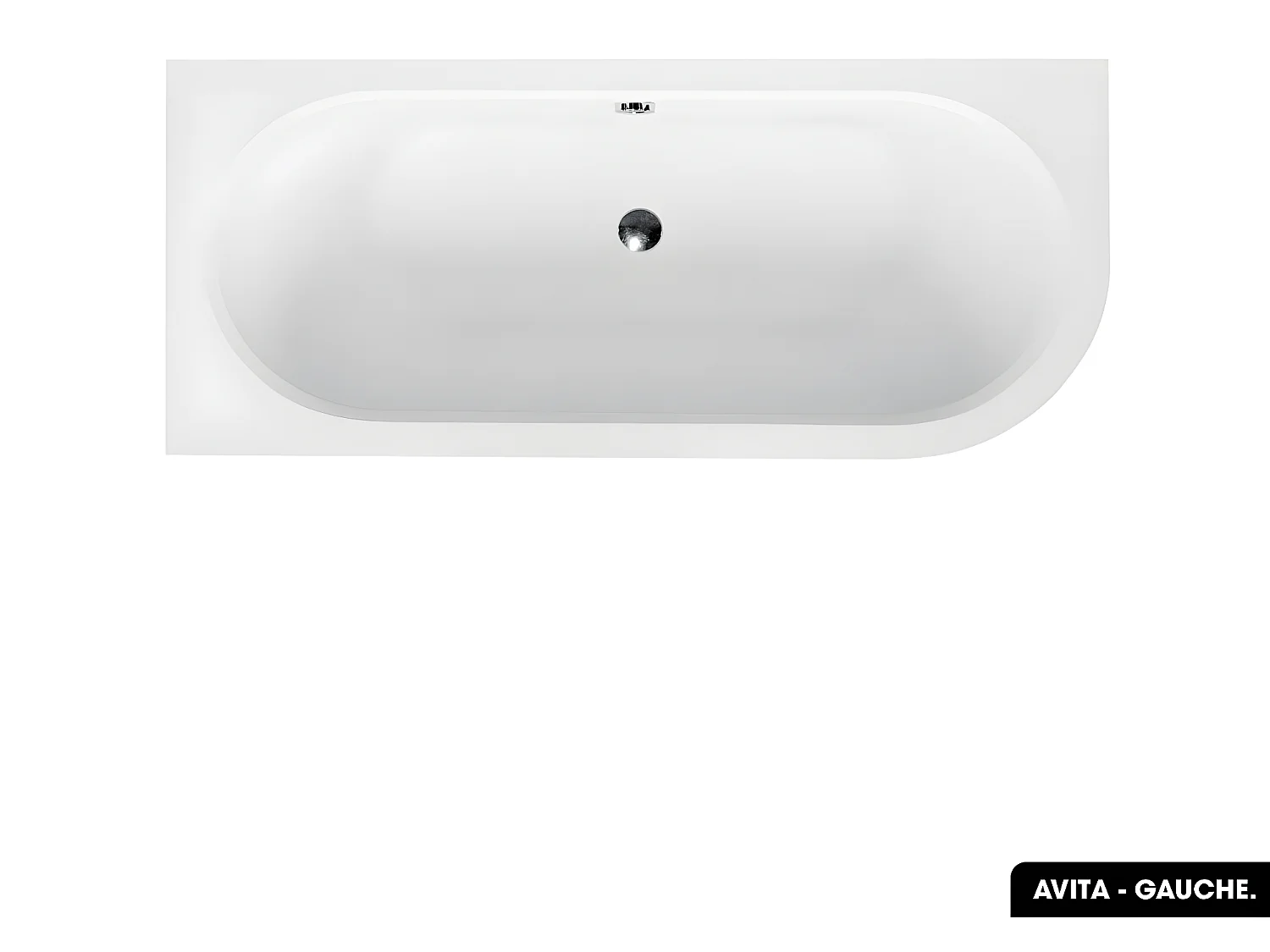 Baignoire d'angle - avec tablier blanc et repose tête offert | AVITA | 160 x 75 cm - Gauche