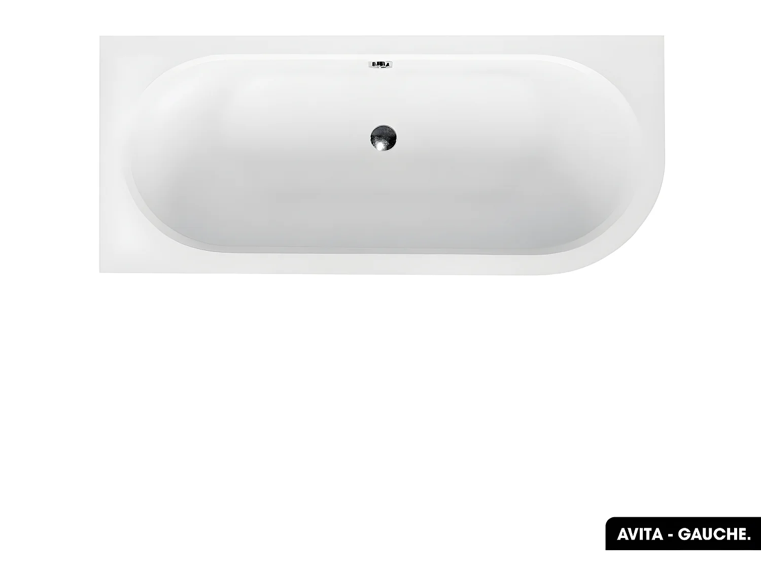 Baignoire d'angle - avec tablier noir Mat et repose tête offert | AVITA | 160 x 75 cm - Gauche