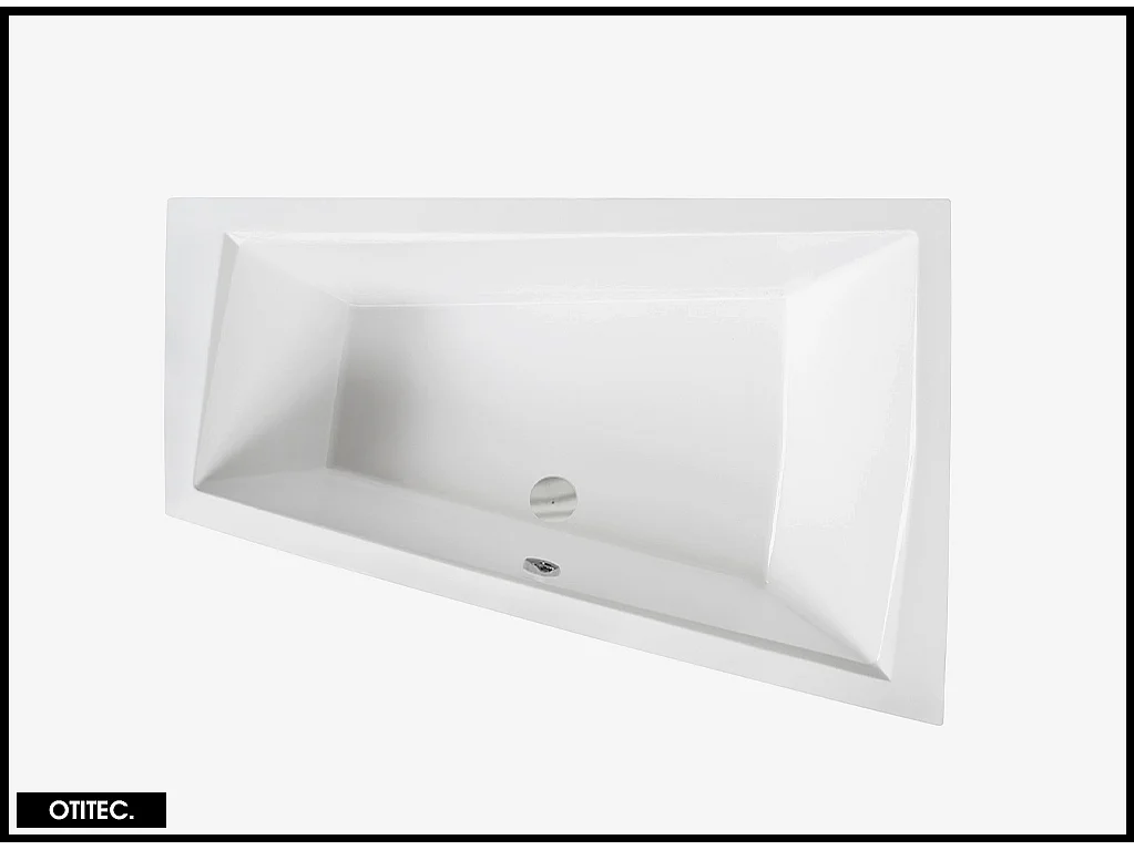 Baignoire Asymétrique avec Tablier Noir - 170 x 125 cm - DROITE - INTIMA DUO - 2 REPOSE-TÊTES OFFERTS