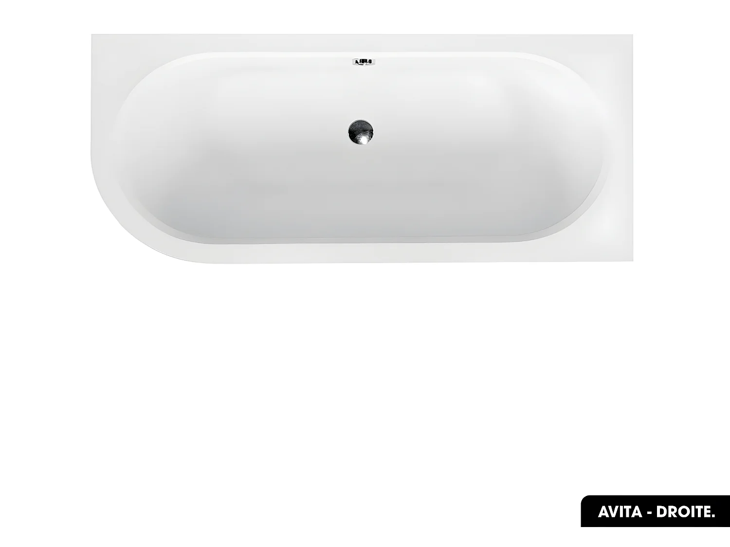 Baignoire d'angle - avec tablier blanc et repose tête offert | AVITA | 170 x 75 cm - Droite