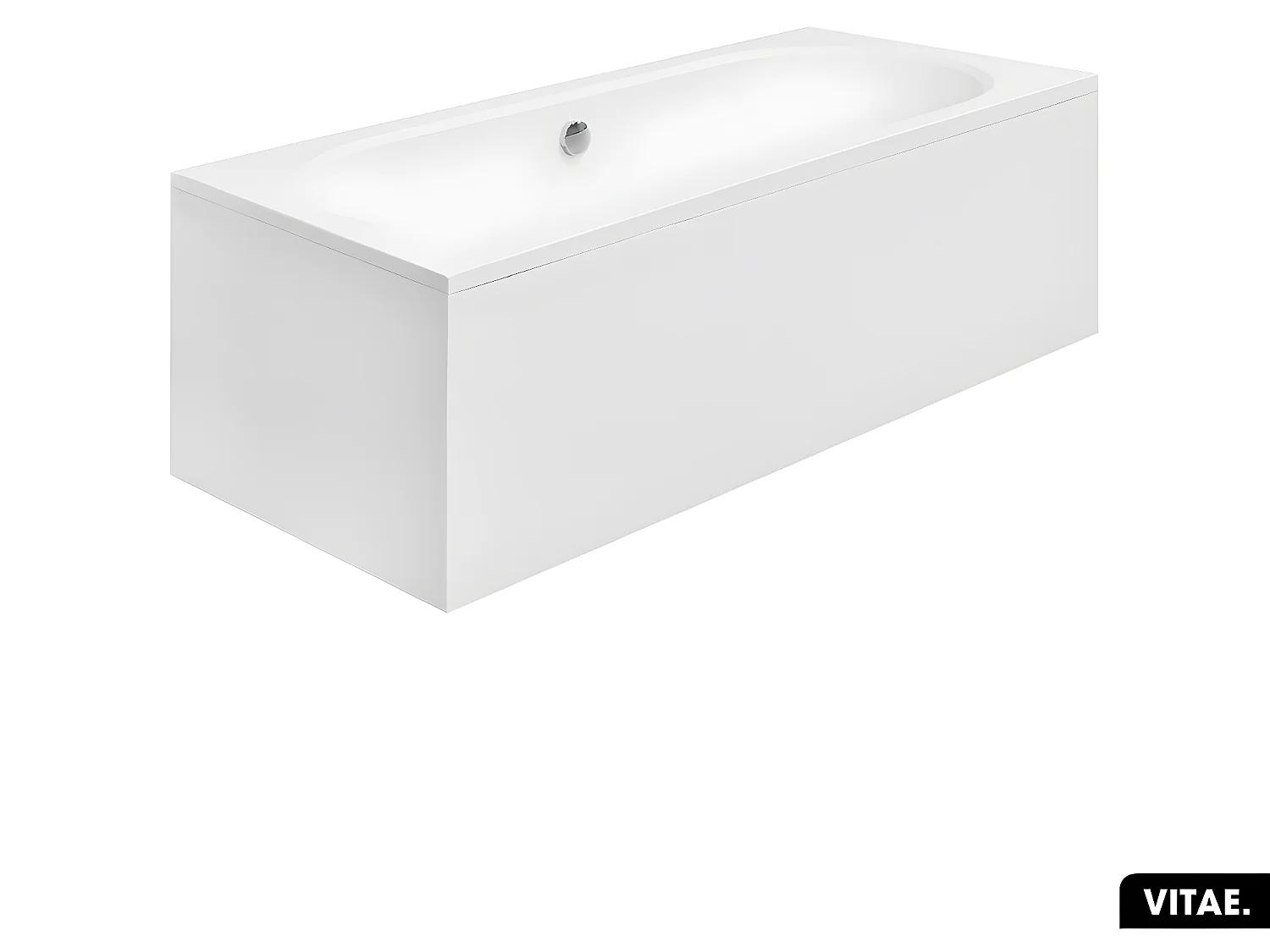 Baignoire rectangulaire - avec Tablier Blanc et Repose Tête OFFERT | VITAE | 170 x 75 cm