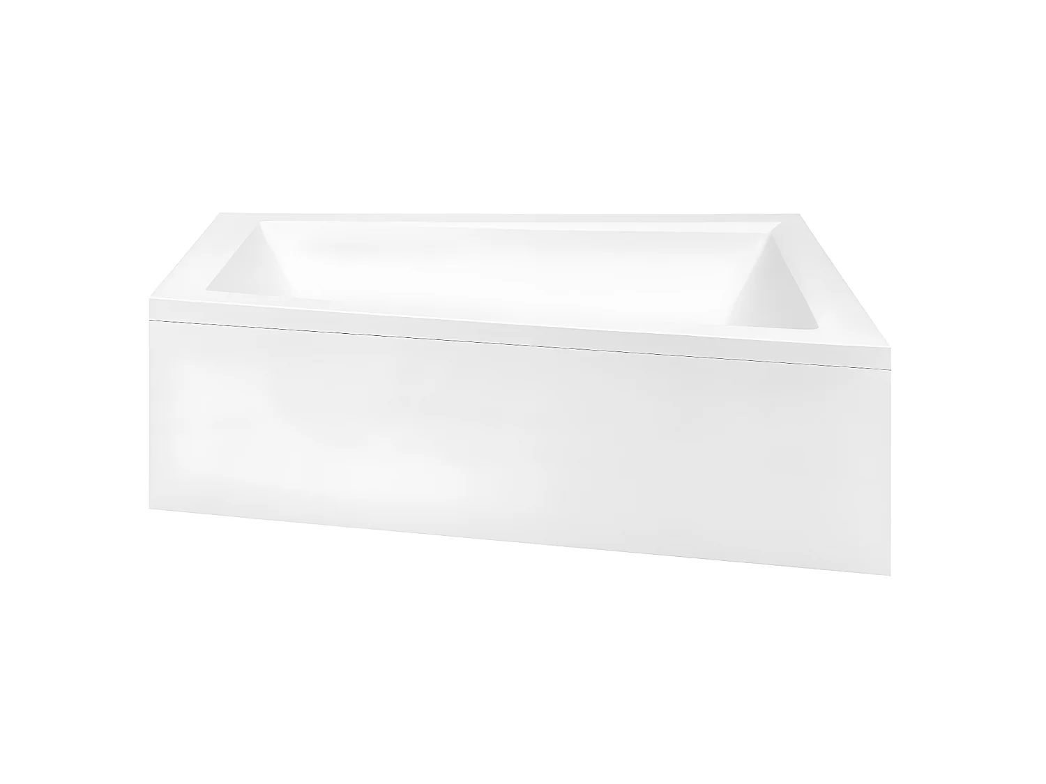 Baignoire asymétrique  + tablier noir + repose tête - INTIMA - 160 x 90 cm - Droite