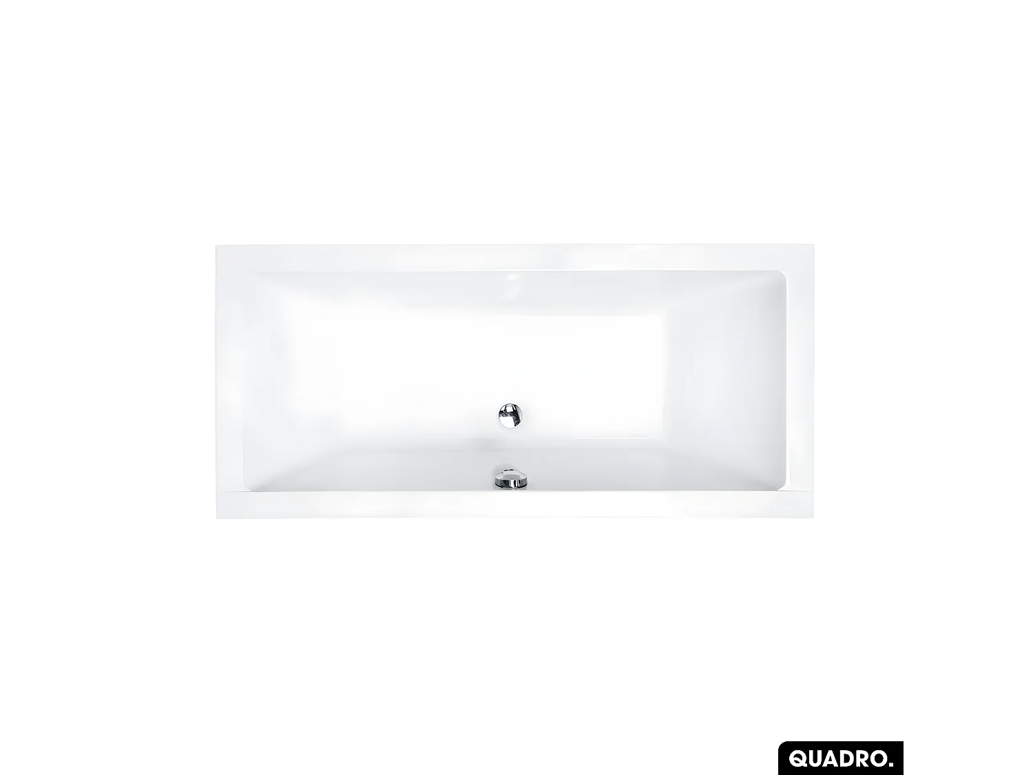 Baignoire rectangulaire - avec Tablier Noir Mat et Repose Tête OFFERT | QUADRO | 155 x 70 cm