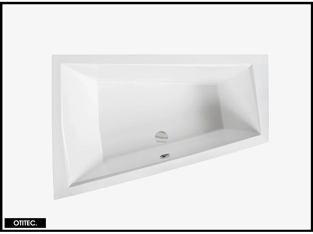 Baignoire Asymétrique avec Tablier Noir - 170 x 125 cm - GAUCHE - INTIMA DUO - 2 REPOSE-TÊTES OFFERTS