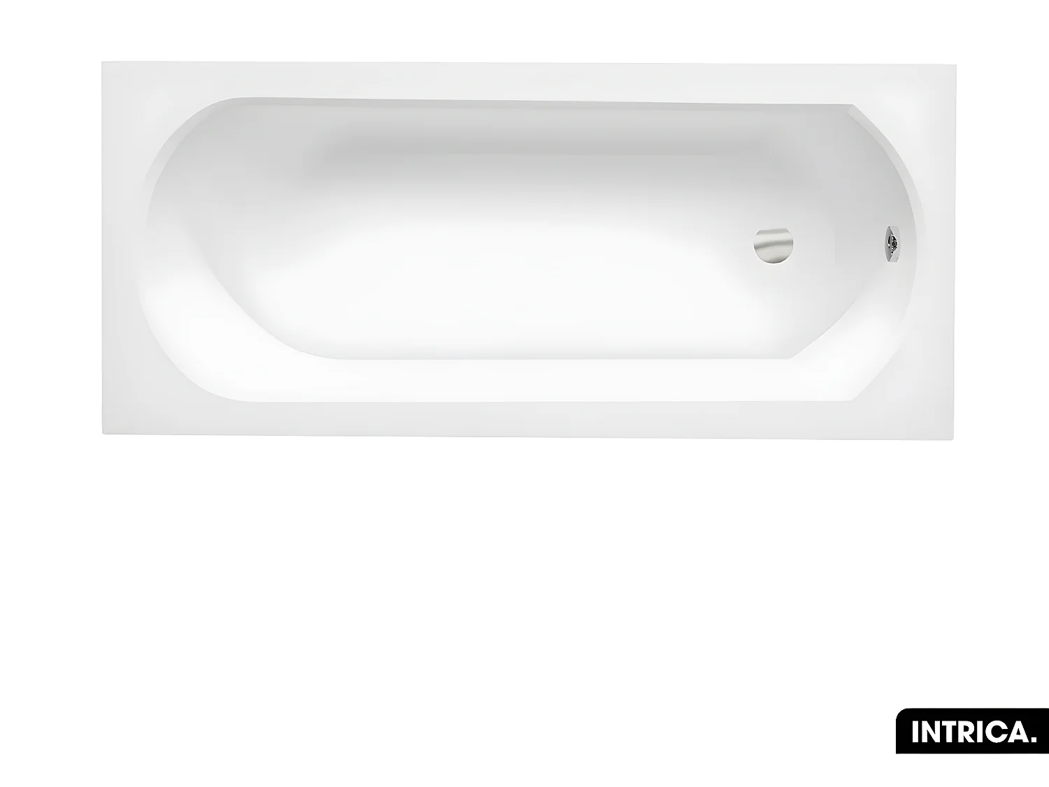 Baignoire rectangulaire - avec Tablier Noir Mat et Repose Tête OFFERT | INTRICA | 160 x75 cm