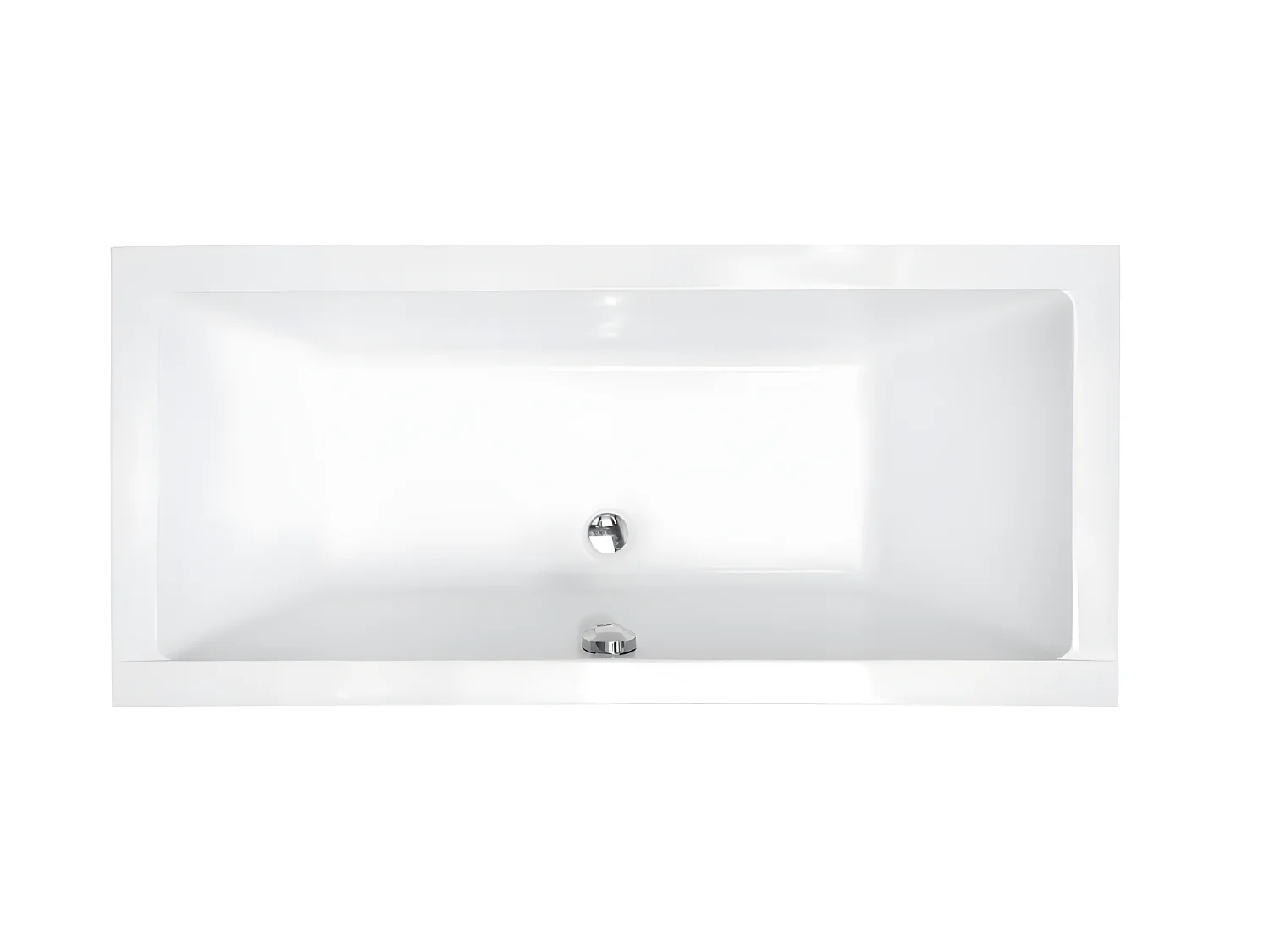 Baignoire rectangulaire blanc à encastrer - Repose Tête OFFERT - QUADRO SLIM - 170 x 75 cm