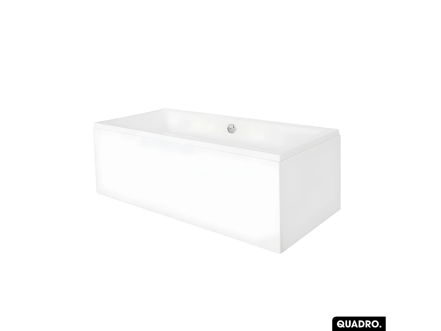 Baignoire rectangulaire - avec Tablier Blanc et Repose Tête OFFERT | QUADRO | 165 x75 cm