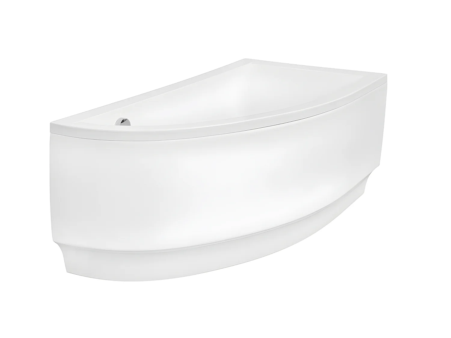 Baignoire asymétrique + tablier noir + repose tête - PRAKTIKA - 140 x 70 cm - Gauche