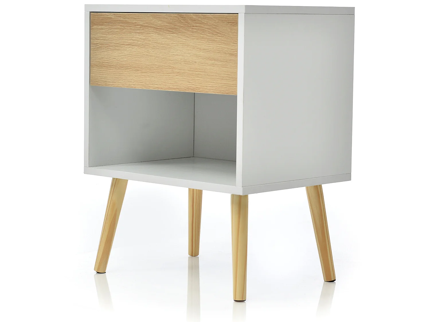 Ensemble de 2 tables de chevet en bois avec tiroirs