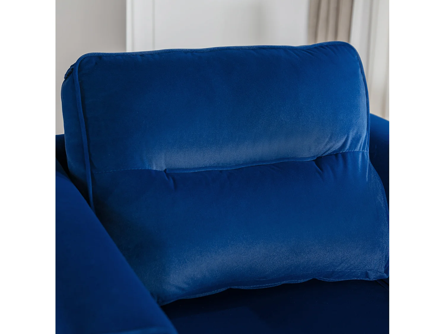 Moderne en eenvoudige fluwelen stoel met kussen, casual fauteuil