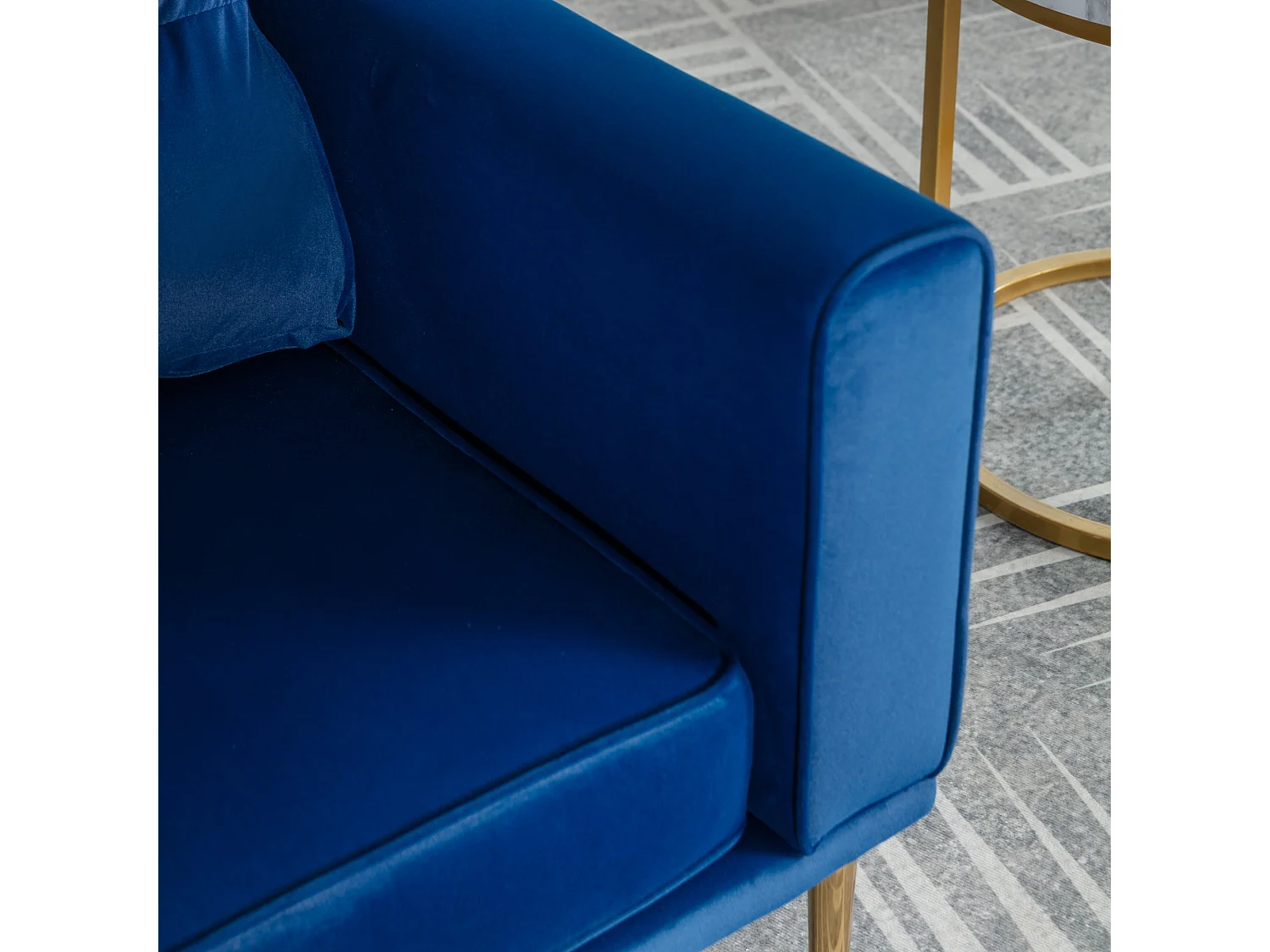 Moderne en eenvoudige fluwelen stoel met kussen, casual fauteuil