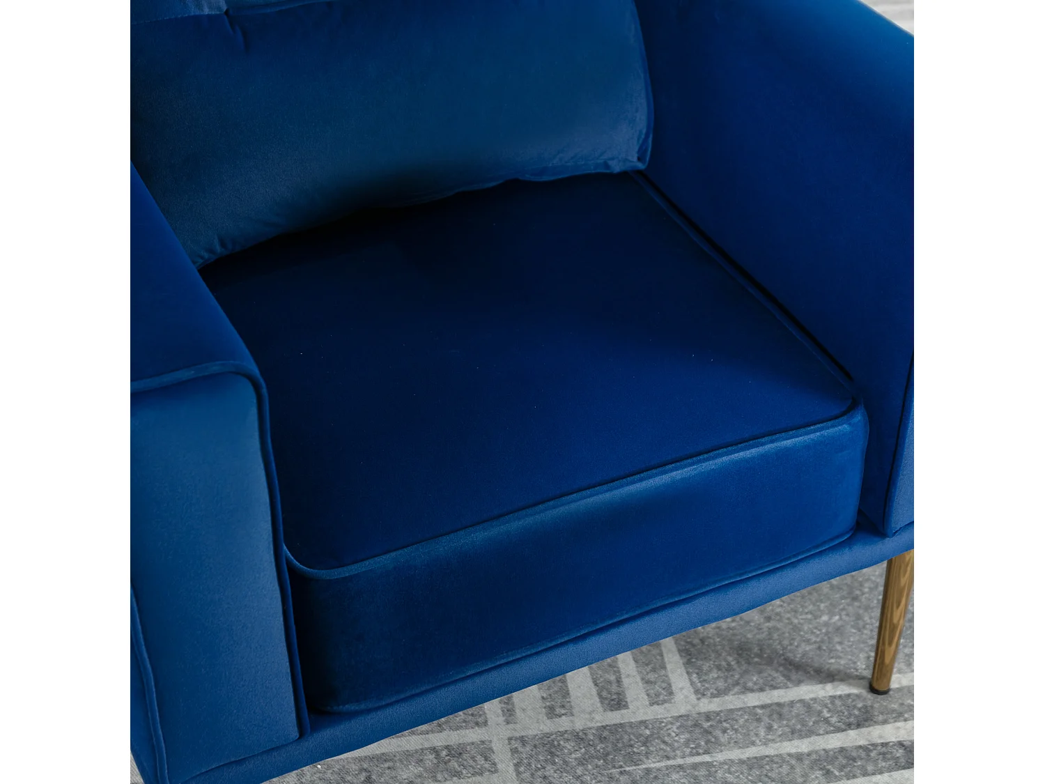 Moderne en eenvoudige fluwelen stoel met kussen, casual fauteuil