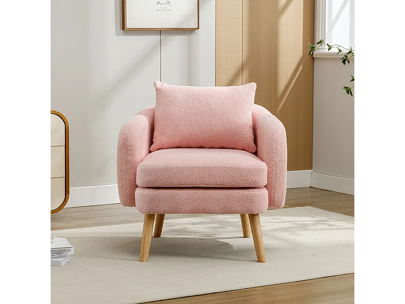 Chaise moderne en velours côtelé teddy, fauteuil de loisirs