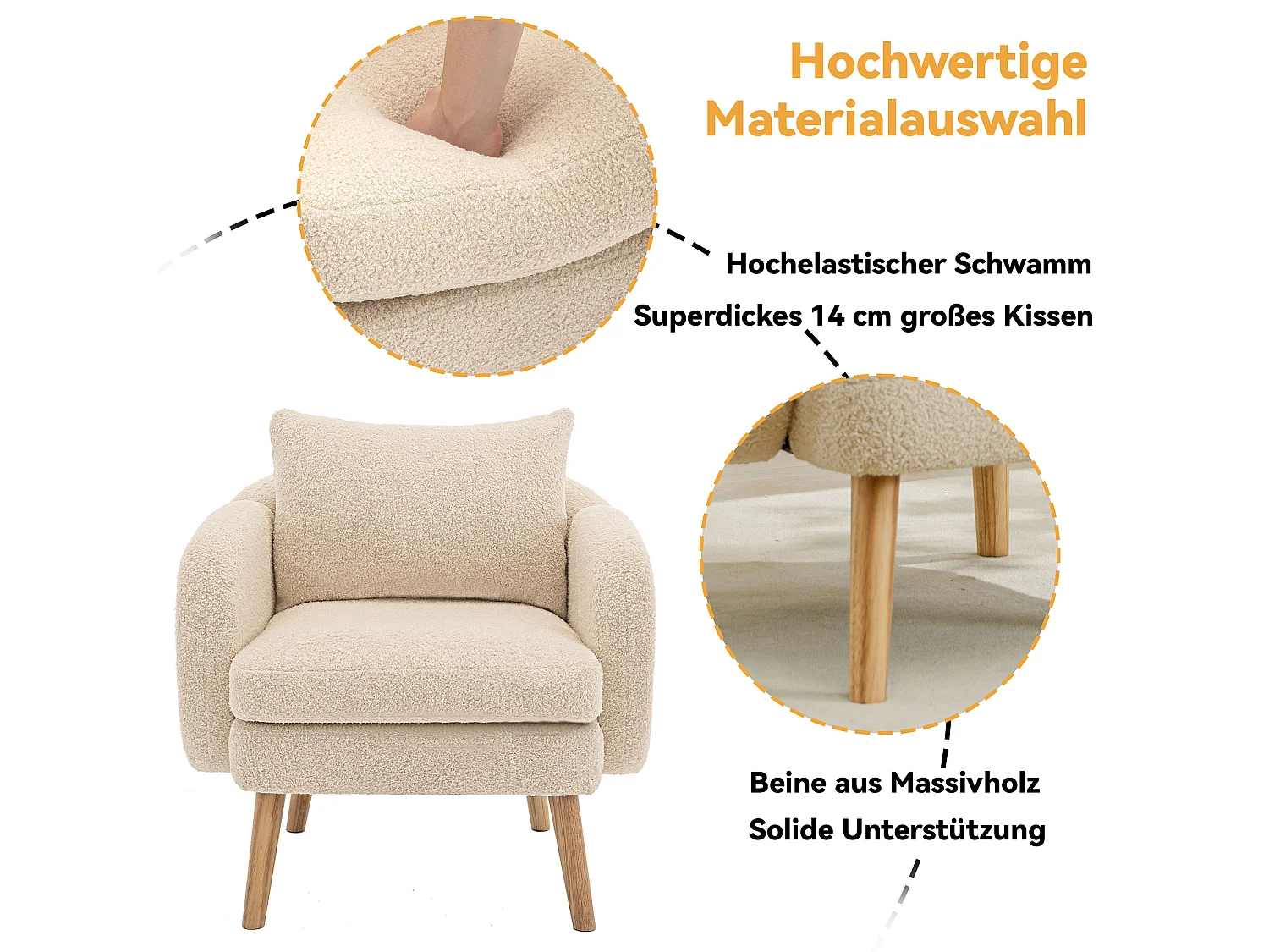 Chaise moderne en velours côtelé, fauteuil de loisirs avec coussin