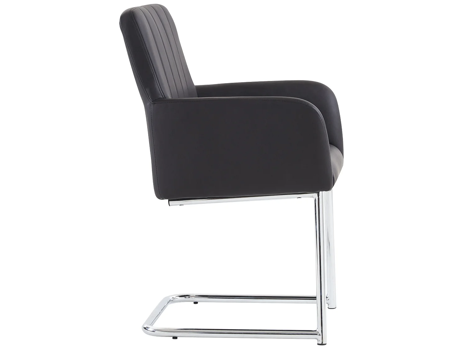 4 verticale gestreepte eetkamerstoelen, zwart gestoffeerde stoel