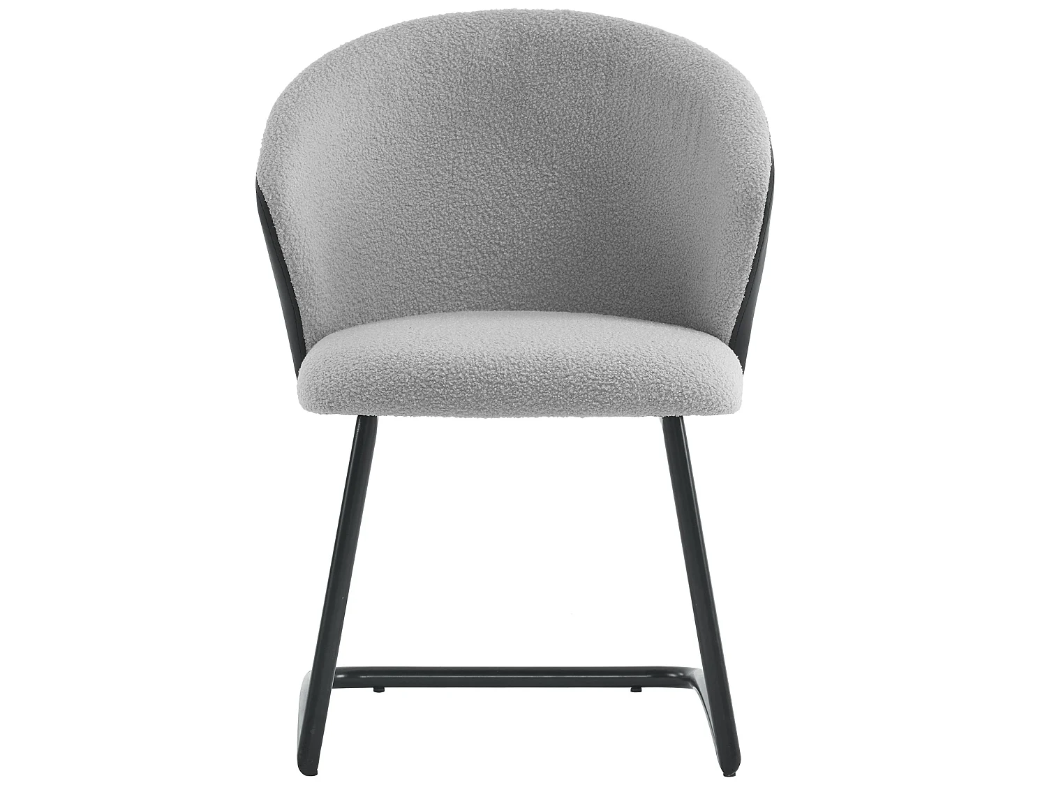 Chaise en velours teddy, lot de 6, gris