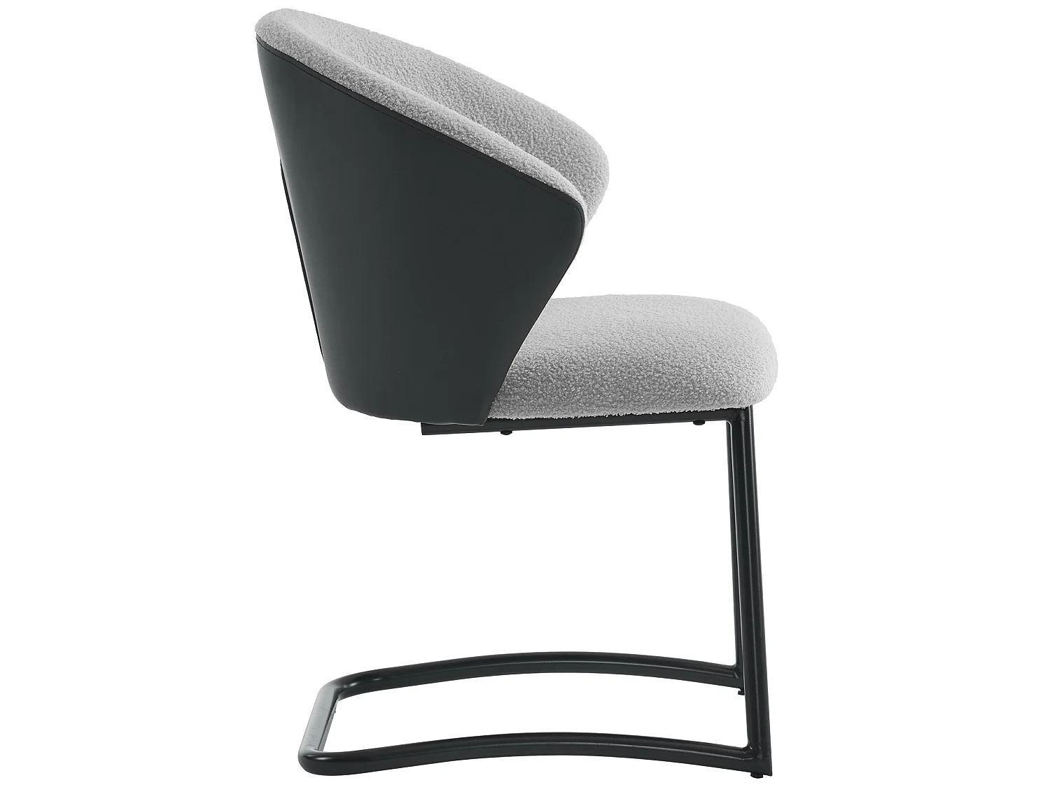 Chaise en velours teddy, lot de 6, gris