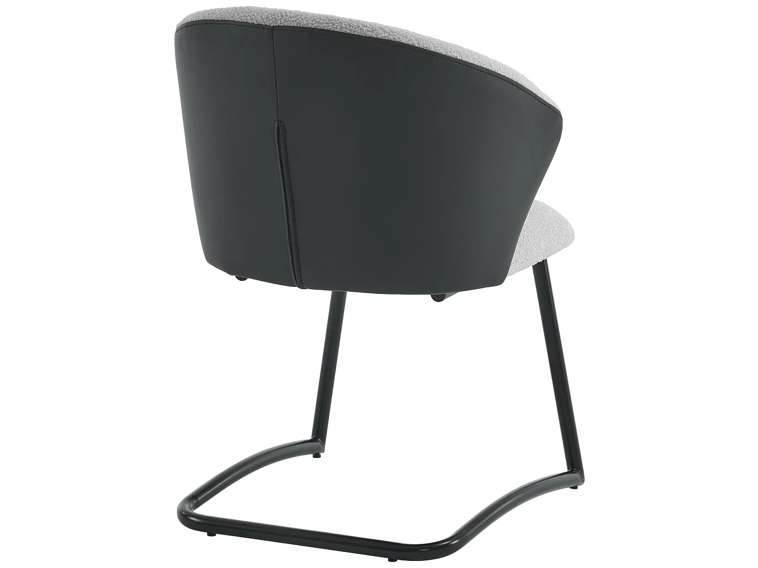 Chaise en velours teddy, lot de 6, gris