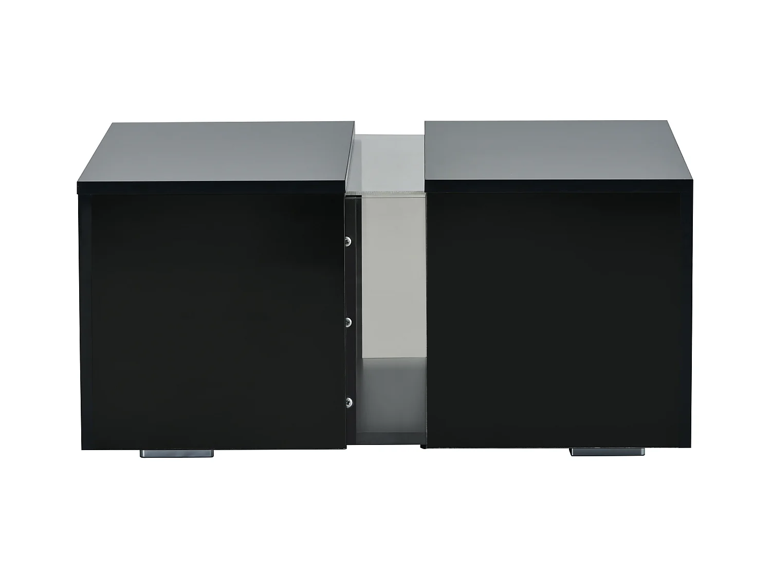 Mesa de centro moderna lacada brillante con luces LED 73*60*34cm, negra