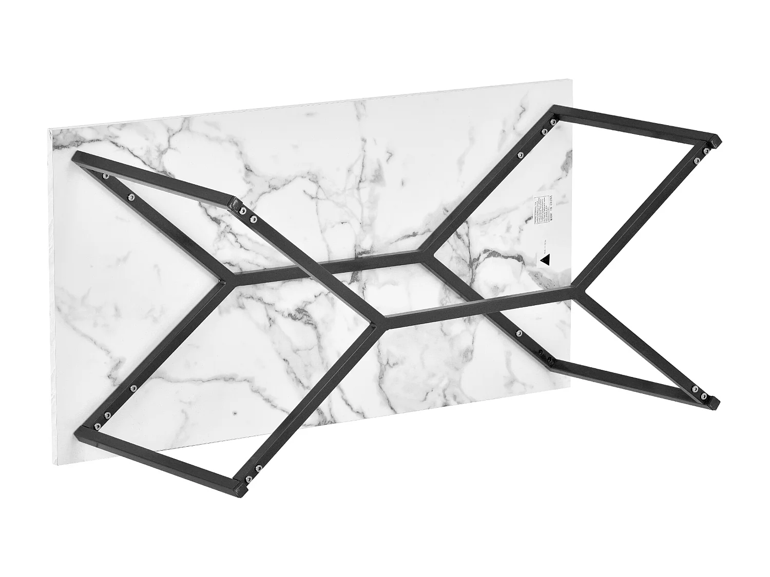 Table basse rectangulaire en bois style mid century modern, blanc