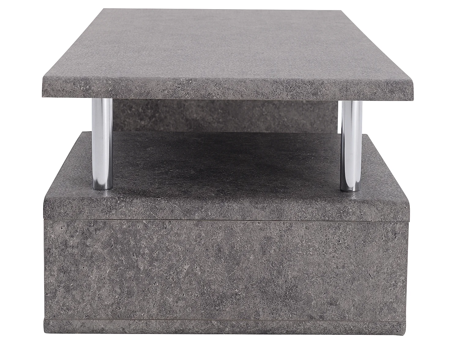 Table basse moderne avec finition en gris ciment et éclairage led
