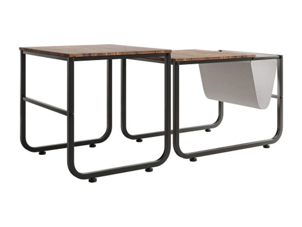 Stapelbare set van 2 salontafels, bijzettafel, vierkant