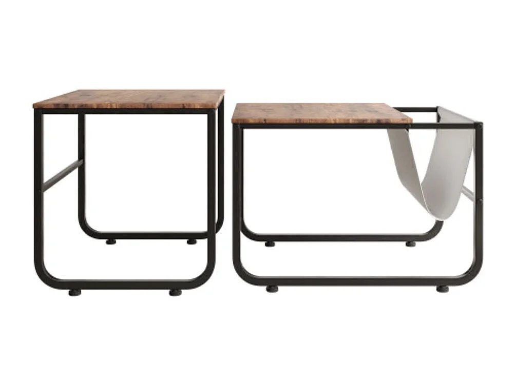 Stapelbare set van 2 salontafels, bijzettafel, vierkant