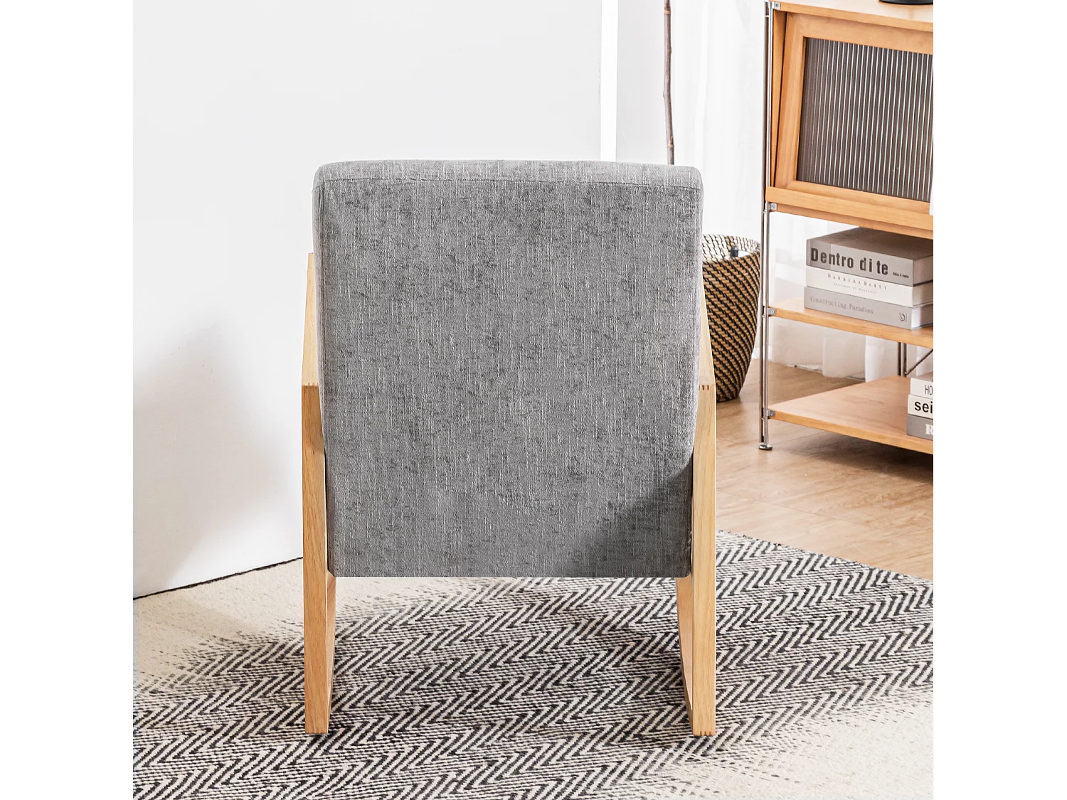 Massief houten schommelstoel, massief houten frame, 57*90*80 cm