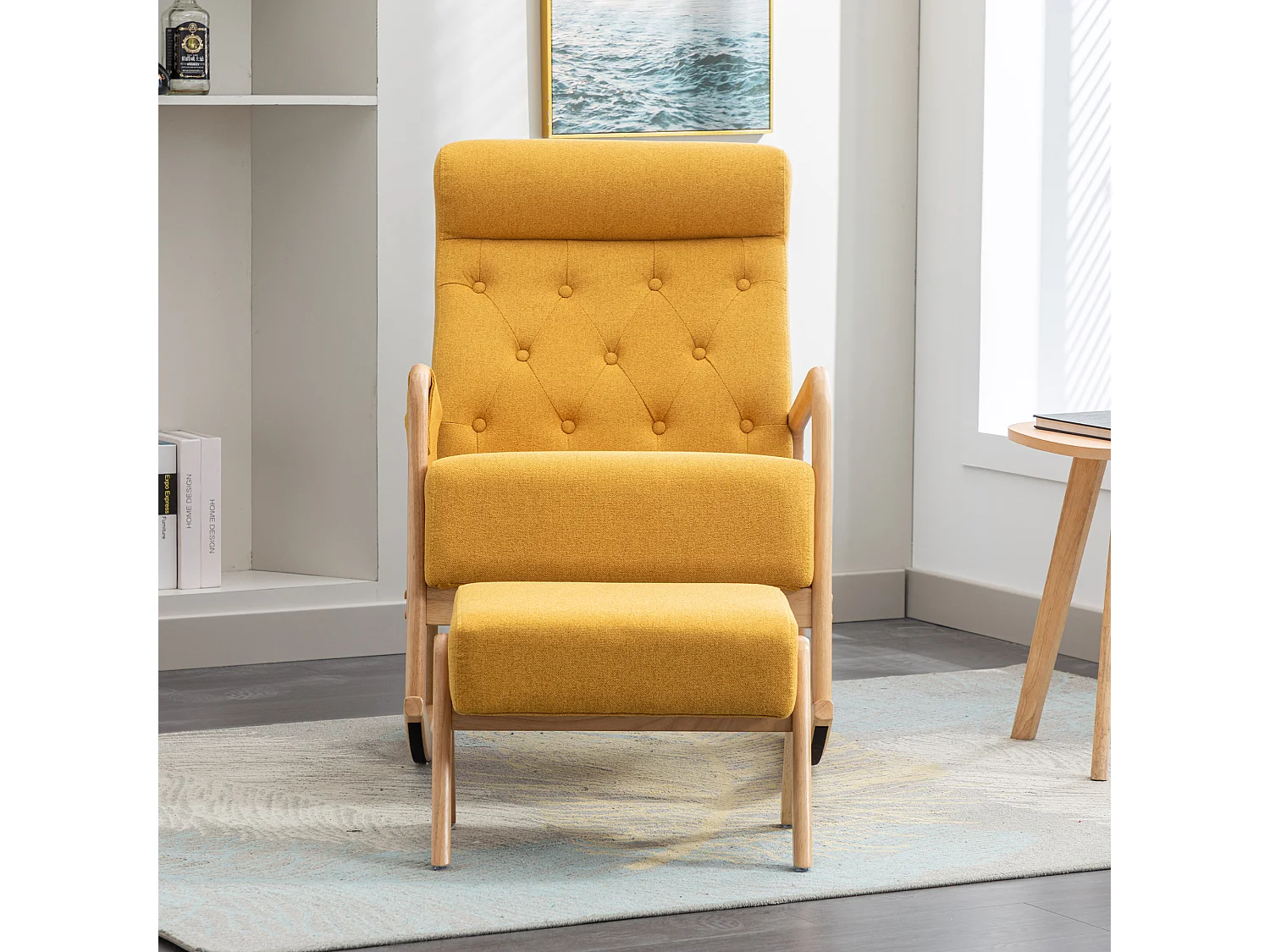 Fauteuil - comfortabele schommelstoel voor in de woonkamer met voetensteun