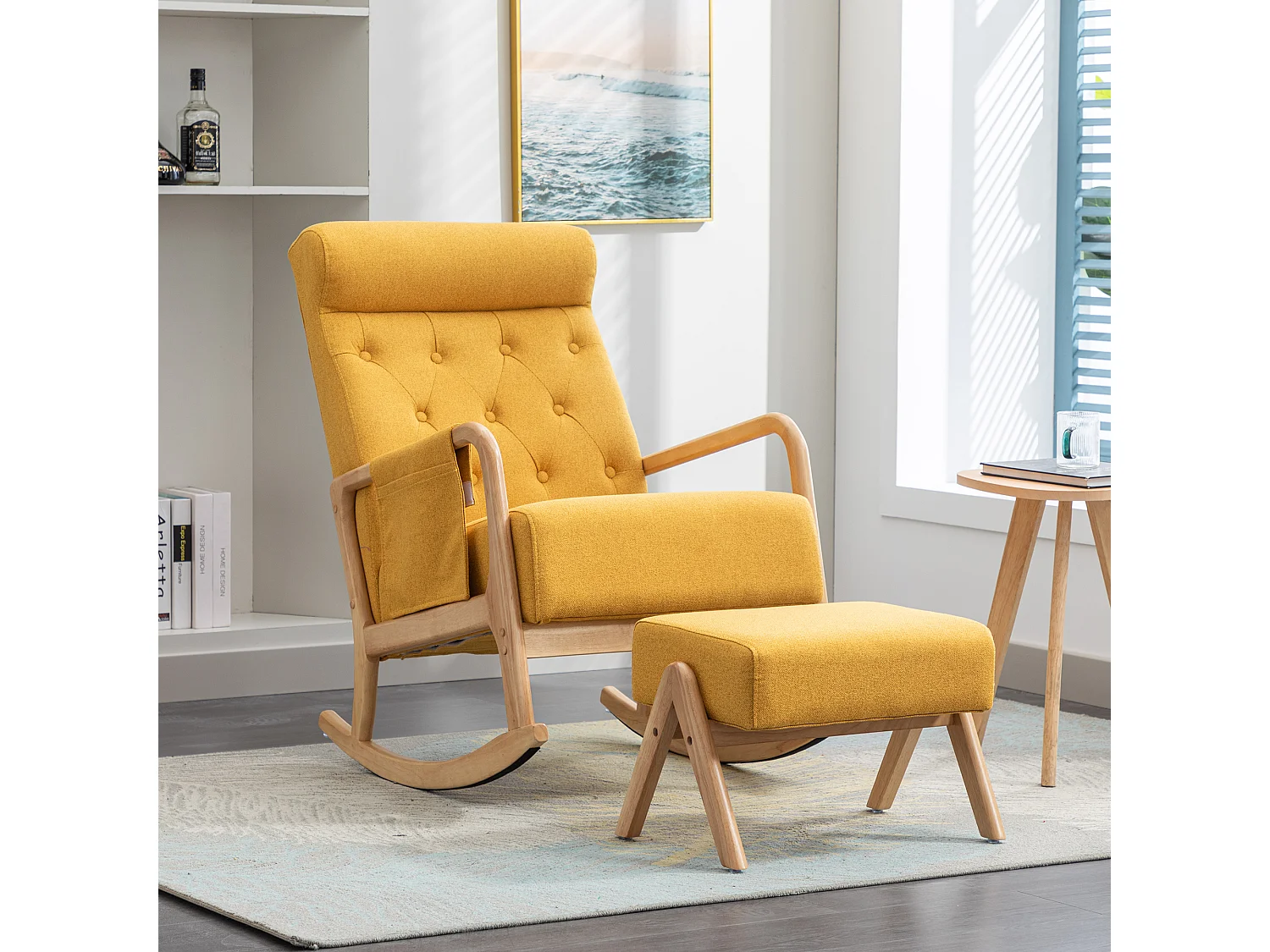 Fauteuil - comfortabele schommelstoel voor in de woonkamer met voetensteun