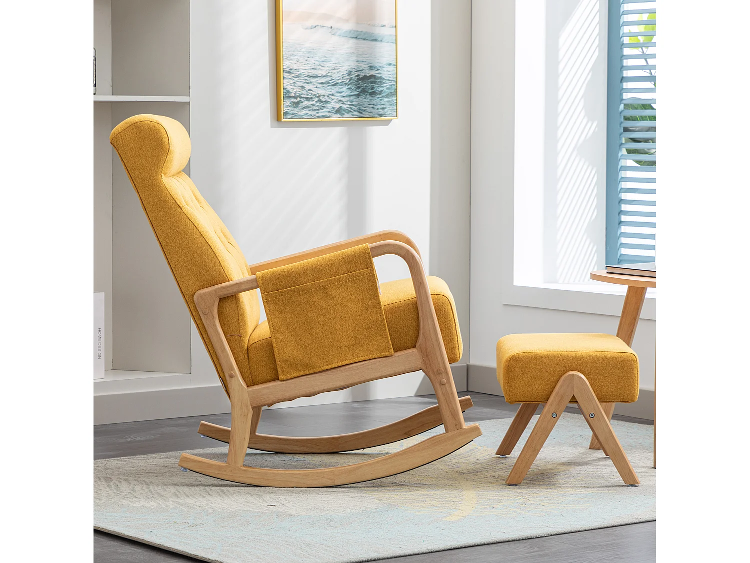 Fauteuil - comfortabele schommelstoel voor in de woonkamer met voetensteun