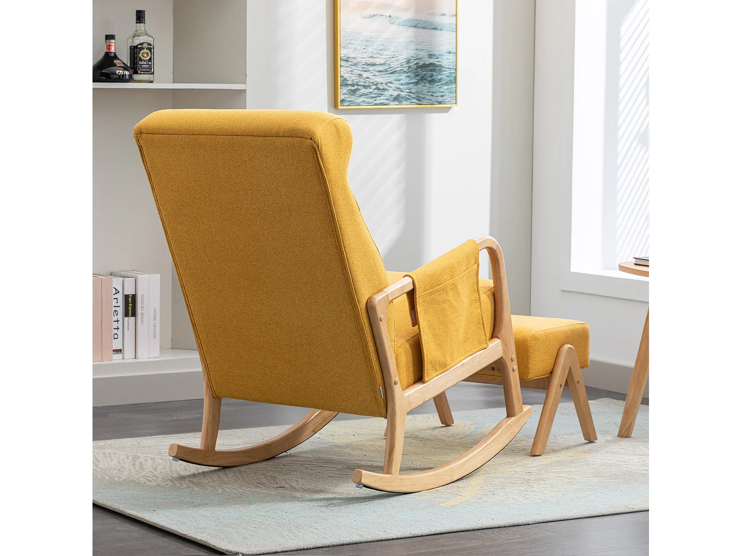 Fauteuil - comfortabele schommelstoel voor in de woonkamer met voetensteun