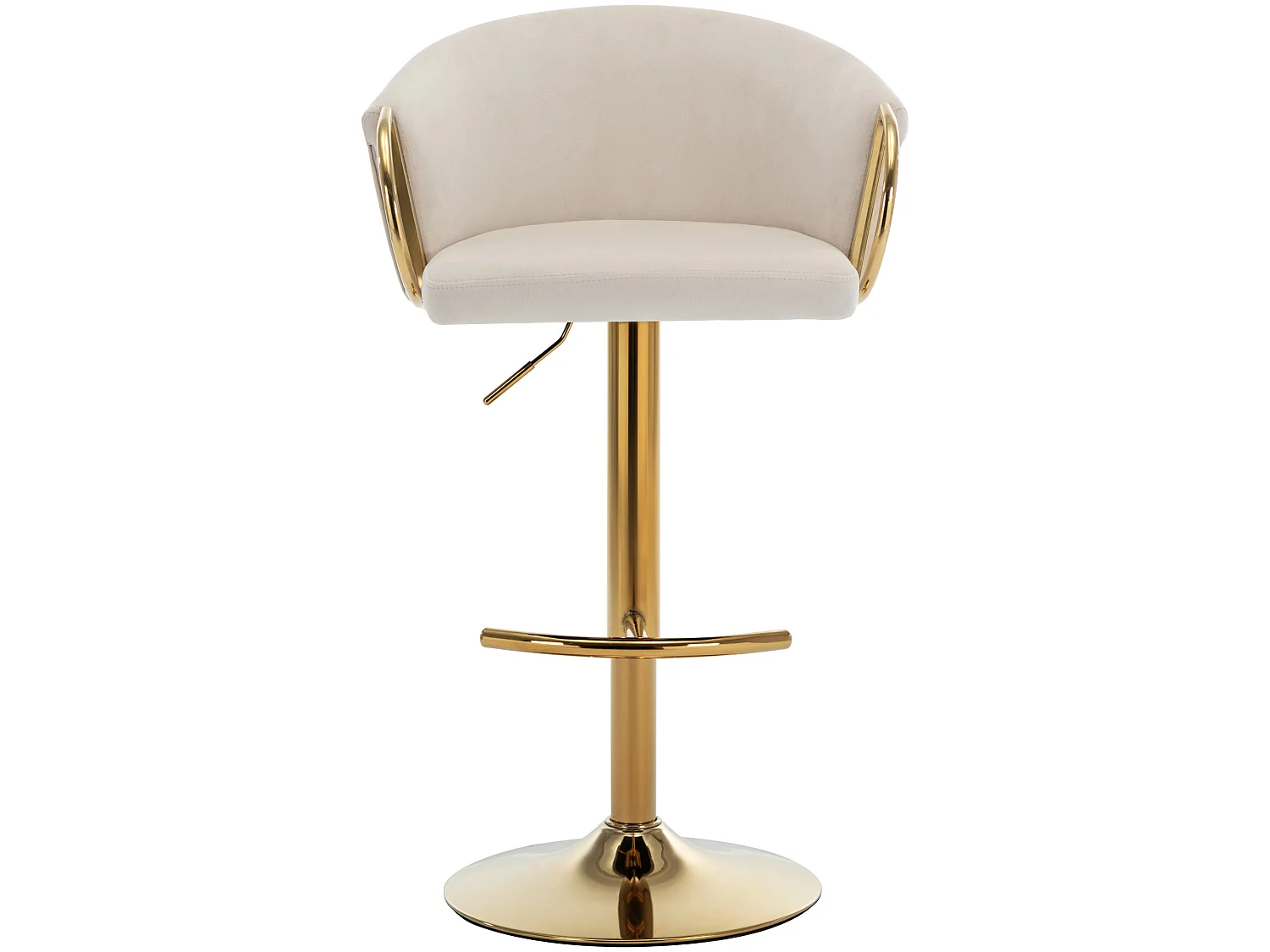 Stoel - set van 4 fluwelen eetkamerstoelen, fauteuil, beige