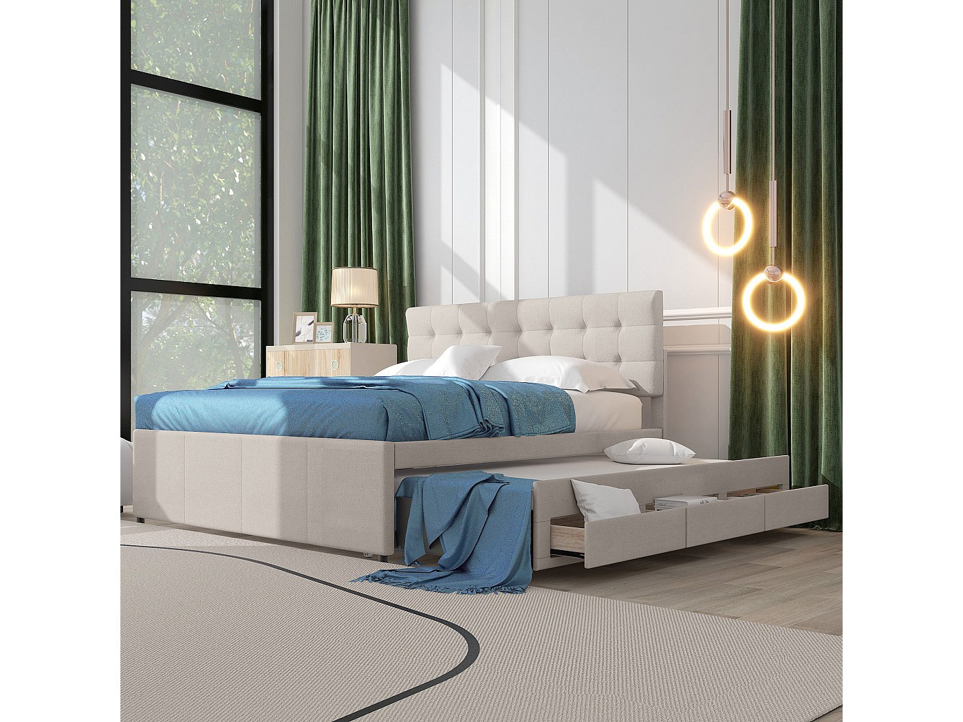 Divano Letto 90x200cm Imbottito - Con USB E Allungabile