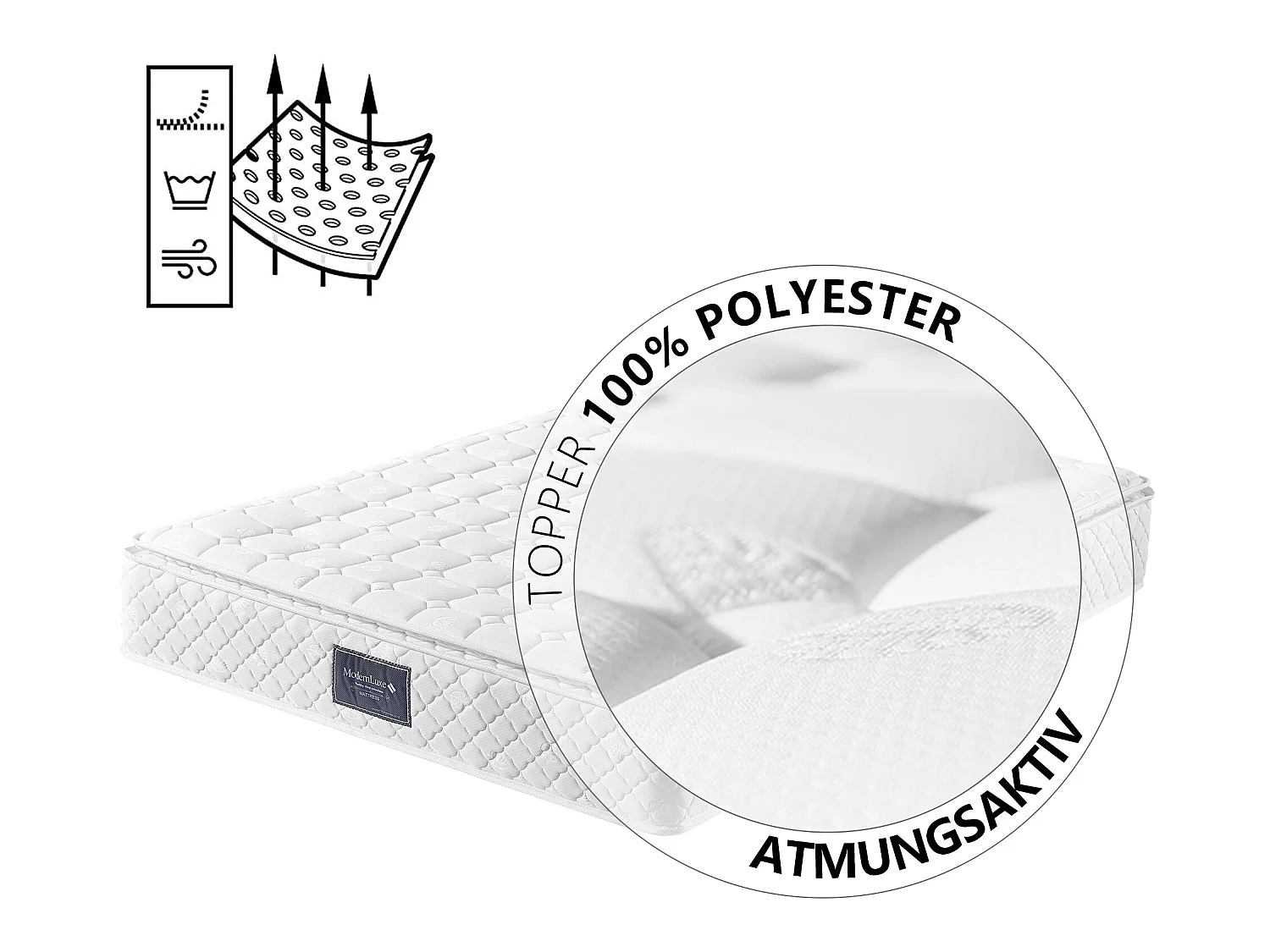 Hydraulisch eenpersoonsbed 90x200cm met verstelbaar hoofdeinde, lichtgrijs