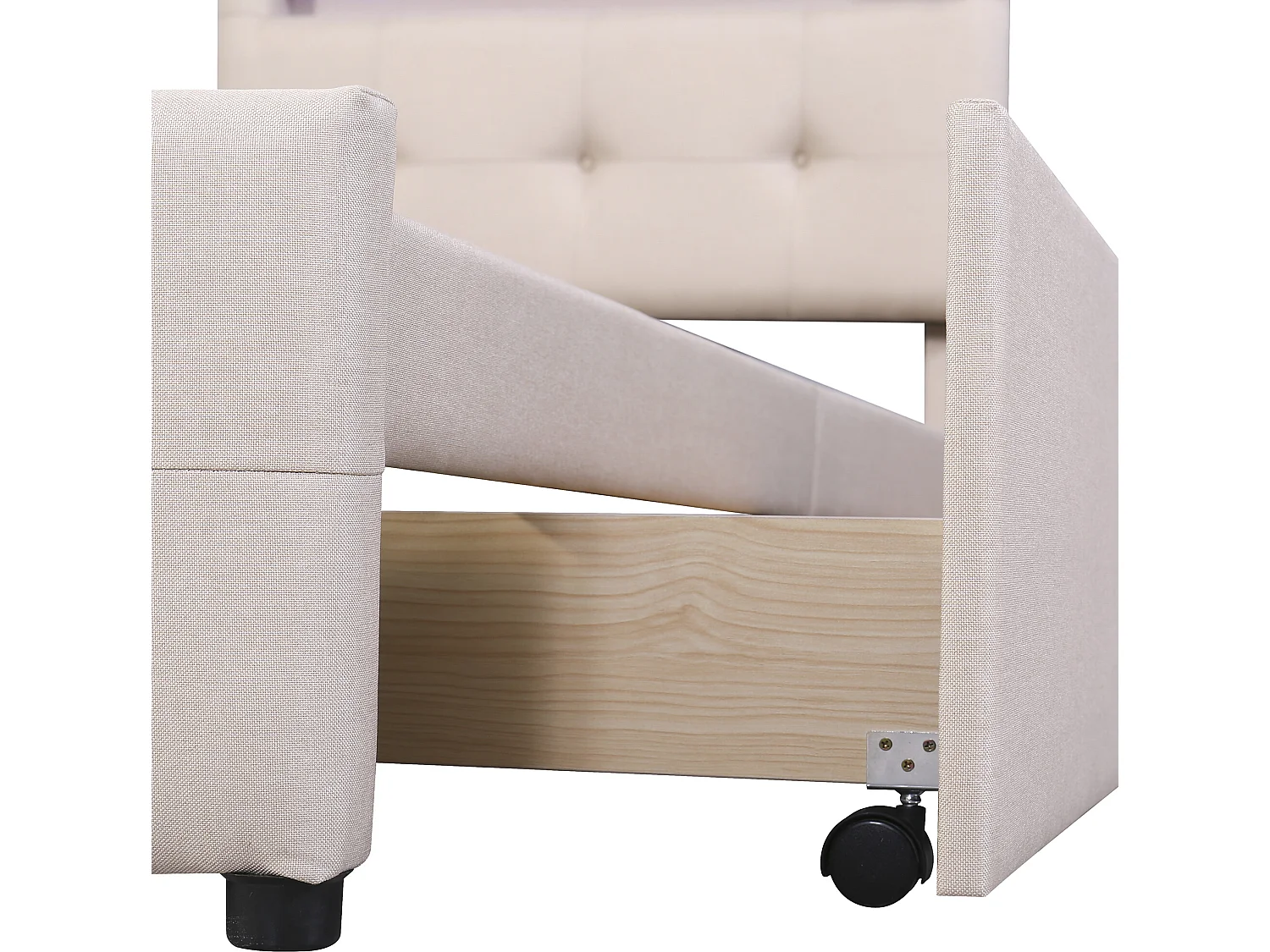 Cama individual para niños y adolescentes con iluminación LED, (beige) 90*200cm
